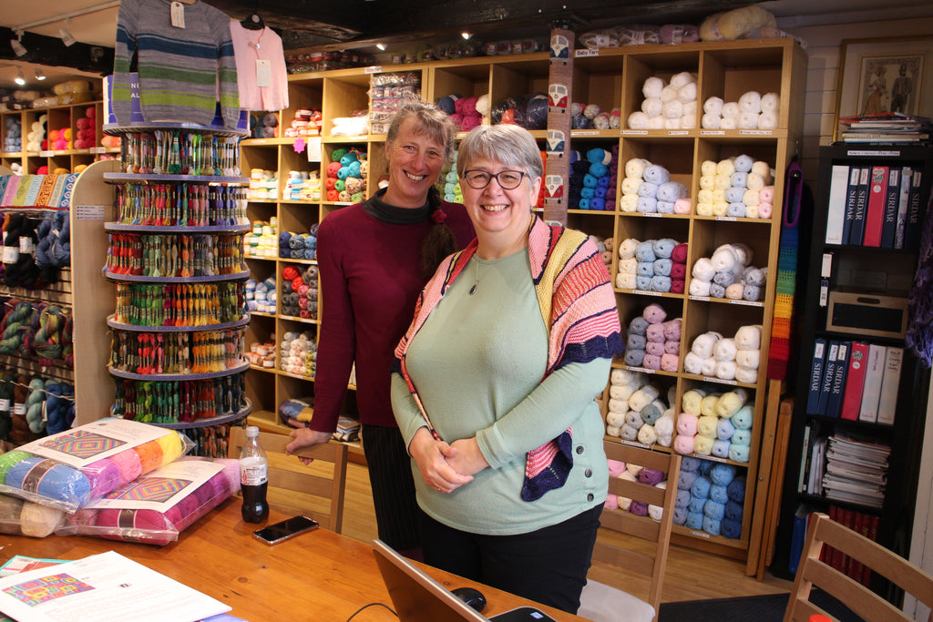 Brigid and Deb standing in the shop