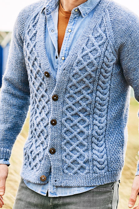 Mens Cardigans in Highland Heathers Aran Stylecraft Pattern