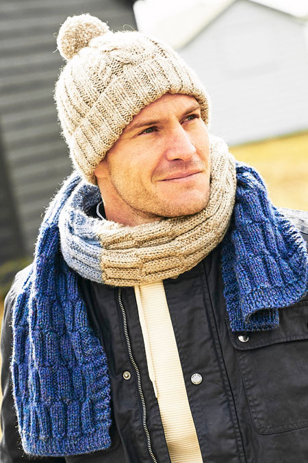 Mens Hats and Scarves pattern in Highland Heathers Aran Stylecraft Pattern Leaflet 9878