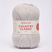Ball of Sirdar Country Classic 4ply yarn in a soft grey